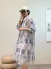 Roupas de Outono 2025 Estilo Literário Sen Feminina Gola Lapela Manga Longa Botão Único Estampada Xadrez Solta Casual Camisa Saia Feminina