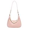 Bolsa Casual Moda Coreana Bolsa Feminina 2025 Nova Bolsa Transversal com Corrente de Pérolas Texturizada de Mão para Ombro