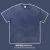 Nueva Selección 330g Camiseta Lavada Batik Americana Desgastada para Hombre Peso Pesado Europeo y Americano Talla Grande Manga Corta Unisex Marca de Moda