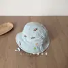 Sombrero de Pescador Bordado para Niños Primavera Verano Delgado Secado Rápido Transpirable Hueco Protección Solar Protector Solar Sombreros para Niños Niñas Bebés