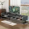 Soporte elevador para monitor de computadora de escritorio para e-sports, estante de escritorio extendido de doble capa con bandeja para teclado