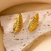 Pendientes de Acero de Titanio con Textura de Puntos Metálicos Geométricos Irregulares de Moda Transfronterizos Pendientes Versátiles de Nicho Acero Inoxidable