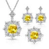 Conjunto de joias de zircônia de alta qualidade e alta resistência, best-seller europeu e americano, anel, colar, brincos e acessórios femininos no atacado