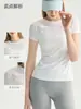 Tops Esportivos Fitness Yoga Sem Costura Finos Absorventes de Suor Manga Curta Feminino para Yoga Corrida Treinamento Aparência Emagrecedora Camisetas