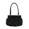 Bolso de hombro y axila con diseño único de lunares plisados para mujer, nuevo bolso de moda de verano 2026 de doble uso para el trabajo y los desplazamientos