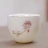 Taza de Té de Cerámica, Taza de Juego de Té de Jade, Taza Individual, Taza de Té Kung Fu, Taza de Agua, Taza de Té para el Hogar E18