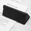 Estuche Triangular Plegable para Gafas de Cuero PU Saffiano Gafas de Sol Gafas de Sol Caja de Almacenamiento de Gafas Hecha a Mano Logo Imprimible