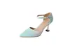 Sapatos Femininos de Bico Fino para o Verão 2023 Sandálias Vazadas com Fivela Gradiente Sandálias de Salto Alto Banhadas a Ouro 33-43 Sapatos de Comércio Exterior