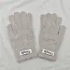 Nuevos Guantes Cálidos de Punto Engrosados para Mujer en Otoño e Invierno Estudiantes Color Sólido Guantes sin Dedos para Pantalla Táctil Venta al por Mayor