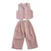 Traje de Chaleco para Niños Nuevo Conjunto de Pantalones Largos Verano Niño Pequeño Niño de las Flores Vestido de Piano Traje de Dos Piezas sin Mangas