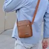 Bolso Cruzado Simple Retro de Comercio Exterior para Hombre Bolso de Hombro para Viajes de Negocios de Cuero PU Versátil Casual Portátil para Teléfono Móvil Venta al por Mayor