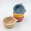 Set de Tazón, Tenedor y Cuchara de Silicona de Dibujos Animados para Bebés y Niños Pequeños, Set de Comida para Bebé Lindo de Oso para Complemento Alimenticio, Vajilla Infantil Set de Dos Piezas