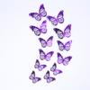 Mariposa hueca 3D púrpura brillante mariposa de metal de imitación pegatinas de pared decoración de pared sala de estar pegatinas de diseño de pared