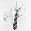 Corbata Jk Estilo Universitario para Mujer Nudo Perezoso Sin Nudo Escuela Japonesa Vino Tinto Rayada Marrón Accesorios para Blusa