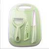 Faca de Frutas de Aço Inoxidável Conjunto de Três Peças Tábua de Corte de Plástico para Cozinha Faca Descascador Faca de Presente Fabricante Atacado