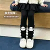 Perneiras de Tricô para Meninas Outono e Inverno Decoração de Boneca Panda Fofa Meias Acolchoadas Retrô Maillard com Base de Meia-Calça