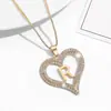 Colar Versátil de Coração com Letra Estilo Luxo Leve para Mulheres, Presente da Moda de Nicho para o Dia dos Namorados Chinês para Namorada, Presente para Mãe