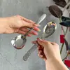 Acero Inoxidable de Grado Alimenticio 304 Nueva Cuchara con Patrón de Piedra Cuchara de Alto Nivel con Fondo Plano Cuchara de Sopa para el Hogar Cuchara de Comedor Cuchara Redonda