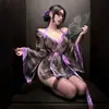 Lingerie de Renda para Jovens Mulheres, Sensual e Sedutora, Kimono com Amarração na Cintura, Conjunto de Lingerie Provocante e Erótico