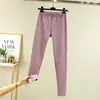 Nuevos pantalones térmicos para mujer de otoño e invierno hechos de terciopelo alemán, pantalones térmicos elásticos de cintura alta para mujer, leggings de terciopelo de doble cara para mujer