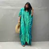 Blusa de praia europeia e americana de rayon Halo, túnica solta, saia listrada de férias, blusa de biquíni (30 cores