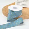 Fita de Tecido Jeans Estrela Onda Estampada a Quente Fita para Embalagem de Presente Laço DIY Acessórios de Cabelo Acessórios de Aro de Cabelo Fita de Embalagem