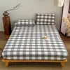 2026 Nuevo Algodón Puro Hilo Teñido Algodón Lavado Artículo Individual Sábana Ajustable Sábana Ajustable Individual Funda de Almohada Juego de Tres Piezas