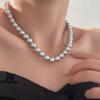Collar con Broche de Lingote de Perla de Tahití, Cadena de Suéter Estilo Ni Ni para Mujer, Accesorio de Cadena para Clavícula de Lujo Ligero de Gama Alta