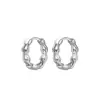 Pendientes de Cadena Geométrica de Plata de Ley S925 Simples Hip-Hop Europeos y Americanos Elegantes de Moda con Recorte Torcido Pendientes Versátiles