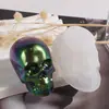 Amapola DIY Resina Vela Pequeño Calavera Llavero Colgante Calavera de Halloween Adorno Molde de Silicona