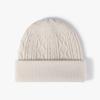 Gorro de Punto Jacquard Grueso Cálido sin Visera para Hombre, Gorro de Punto para Exteriores