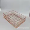 Caja de Archivo de Hierro Forjado Creativa para Mesa Apilable Caja de Almacenamiento Caja de Almacenamiento Caja de Almacenamiento Rosa / Dorado Claro