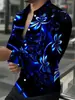 Camisa Masculina Comércio Exterior Tendência da Moda Verão Camisa Havaiana Impressão Digital 3D Estampa de Férias Camisa de Verão