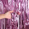 Tiras de Cortina de Chuva Coloridas Lisas para Festa de Festival Casamento Decoração de Fundo de Palco Cortina de Chuva de Franjas a Laser