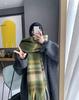Bufanda de Cuadros de Alta Gama para Mujer Invierno 2024 Nuevo Estilo Coreano Versátil Estudiante Linda Pareja Bufanda Gruesa Cálida