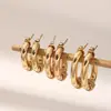 Pendientes Geométricos Taina Europeos y Americanos Transfronterizos de Acero Inoxidable Chapados en Oro de 18 Quilates, Pendientes de Lujo Ligero de Gama Alta de Nicho para Mujer al por Mayor
