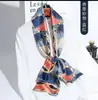 Nuevo Pañuelo Largo de Seda para Mujer en Primavera, Otoño y Verano, Pañuelo de Cuello Estampado, Pequeño Pañuelo Decorativo Moderno y Versátil