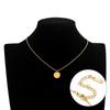 Colar Cabeça de Rainha de Aço Inoxidável Corrente Clavicular Banhado a Ouro 18K Alta Resistência à Cor Moda Nicho Joia Moderna Colar para Mulheres