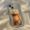 Capa para celular casal Bear Apple 15promax Novo iPhone14 totalmente coberto resistente a quedas 13 Silicone 11 Revestimento prateado