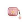 Funda protectora de color sólido personalizada con brillo de flor de cerezo para AirPods, funda protectora para auriculares Bluetooth