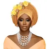 Pañuelo para la cabeza con aplicaciones en capas de alta resistencia para bodas nigerianas de África Occidental, Gorro, Turbante para la cabeza, Gorro, Dropshipping
