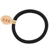 Accesorios para el Cabello Estilo Coreano Cuerda para el Cabello de Nylon Alta Elasticidad Banda para la Cabeza sin Costuras Funda Clásica de Cuero Negro Banda Elástica para Cola de Caballo
