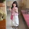 Chal de Estilo Vacacional Dulce con Cuello Alto de Encaje para Niñas Aimobebbe Verano Niños Estilo Coreano sin Mangas
