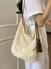 Bolso Tejido Hueco Estilo Bosque Modelo Nuevo 2026 Gran Capacidad Estilo Perezoso Bolso de Hombro para Debajo del Brazo Bolso de Playa para Vacaciones en la Costa