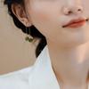 Pendientes de jade hetiano natural para mujer, de plata de ley S925, ligeros, lujosos, elegantes, vintage, de alta gama.