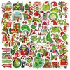 50 Folhas Natalino Grinch Transfronteiriço PVC Graffiti Adesivos à Prova d'Água Decoração Diário Papelaria Caderno Adesivos