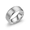 Anillo de Acero de Titanio Mate con Borde Biselado Liso de Nicho Europeo y Americano para Hombres, Joyería Popular Transfronteriza para Parejas al por Mayor, Geométrico y Sencillo