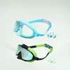 Óculos de Natação de Silicone Azul Oceano Transfronteiriços para Crianças, à Prova d'Água e Anti-Embaçantes, Alta Definição, Confortáveis, Armação Grande, Proteção Nasal, Esportes ao Ar Livre