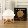 Luz de lua 3D pintada à mão DIY luz de estrela luz de lua LED quarto mesa de cabeceira atmosfera luz noturna estúdio luz de pintura colorida