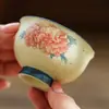 Taza de té pequeña de cerámica Jin Tang Fu Hua de fábrica para mujeres, uso personal, juego de té para el hogar, taza de degustación de té de alto valor